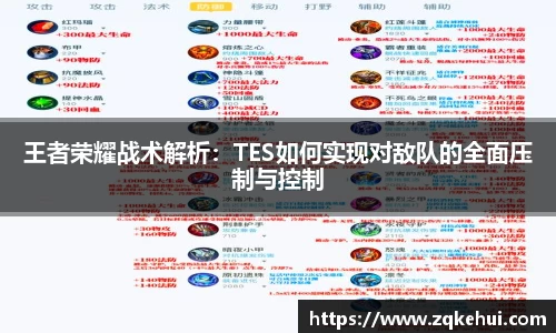 王者荣耀战术解析：TES如何实现对敌队的全面压制与控制